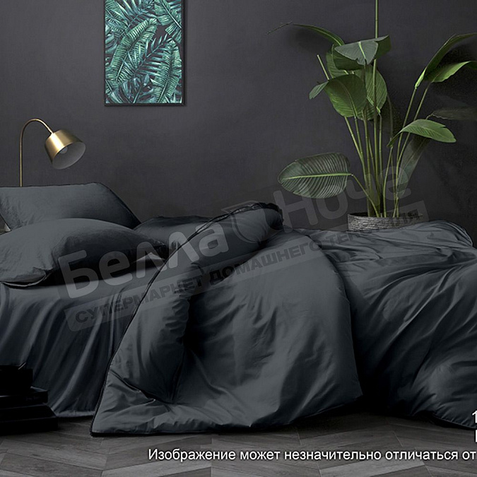 Детальная картинка товара «sove монотоне простынь сатин гл/кр на резинке 160*200/35 18-0201 трх графитовый (250)»