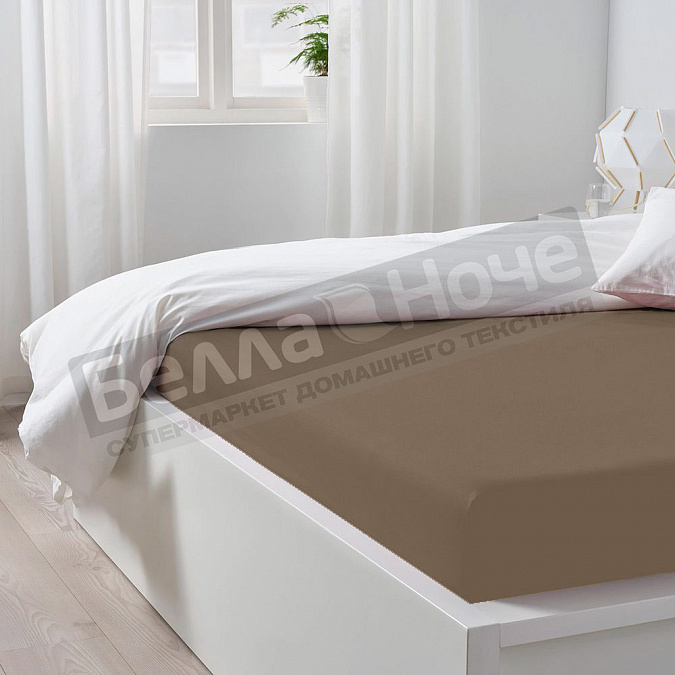 Детальная картинка товара «люксония простынь трикотаж 200*200/20 мокко»