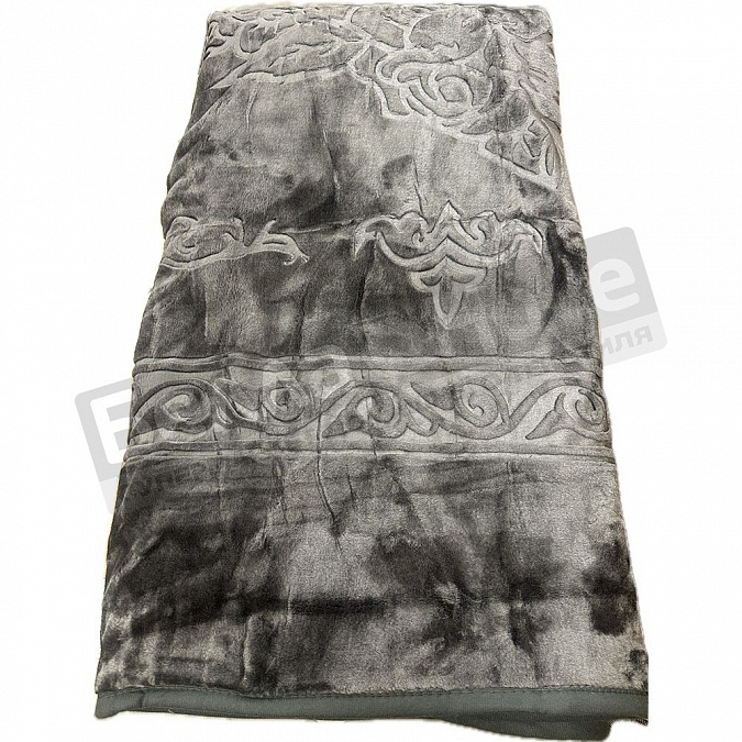 Смун Плед синтетический 200*240 стр. однот. 8107-16 Розы Тёмно- серый