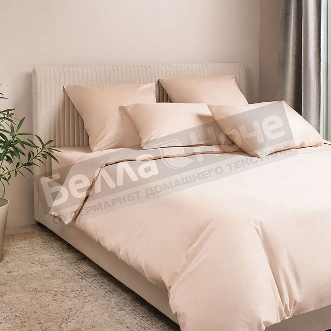 Детальная картинка товара «экотекс моноспейс простыня на резинке сатин 140*200/23 кремовый»