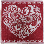 Авангард Салфетка махр. пестр. 33*33 С79-ЮА рис.3877 Сердечко ажурное