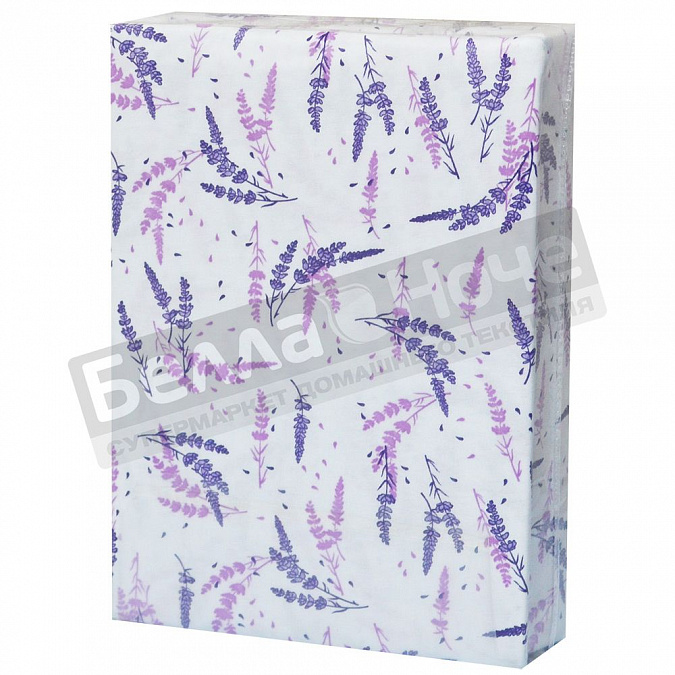 Детальная картинка товара «люксония простынь трикотаж наб. на резинке 180*200/20 лаванда б/з»