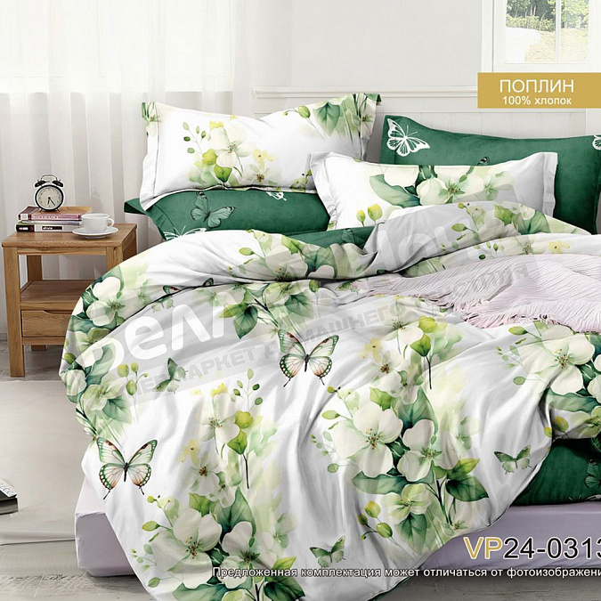 Детальная картинка товара «кпб люксония поплин 2,0сп с натяжной простыней 160*200 яблоневый цвет»