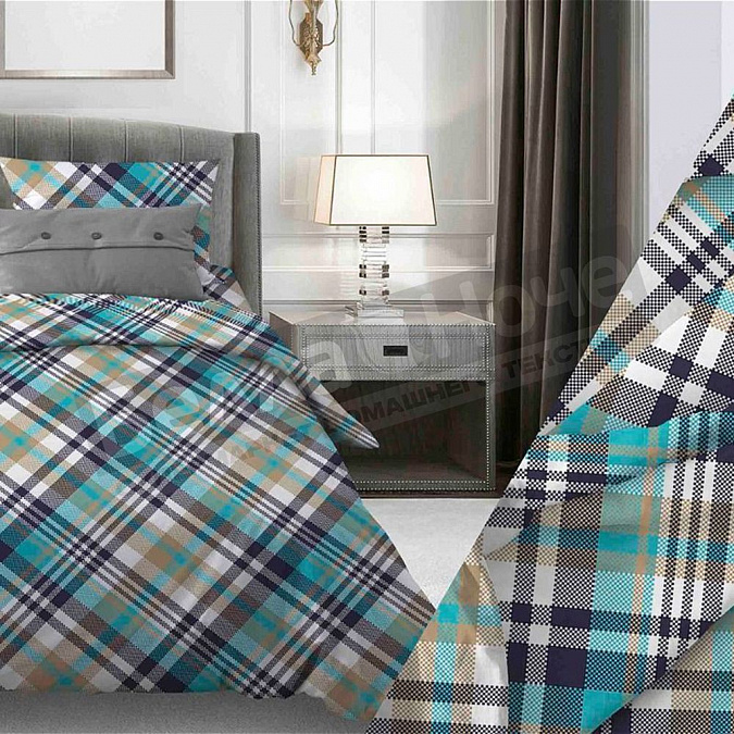 Детальная картинка товара «кпб бояртекс бязь евро 167 лондон в.4/1 бирюзовый (l) »