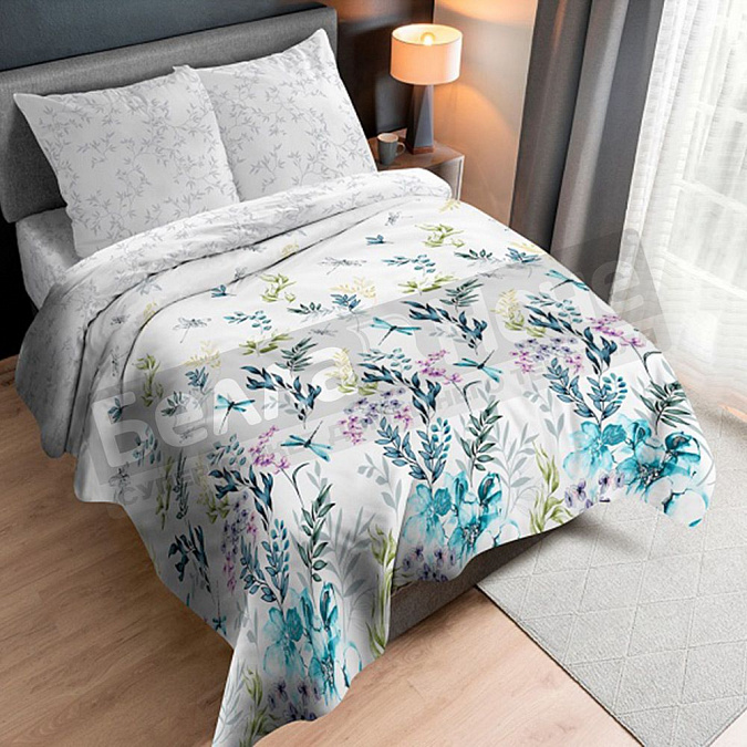 Детальная картинка товара «кпб сонлайт перкаль евро стрекозы »