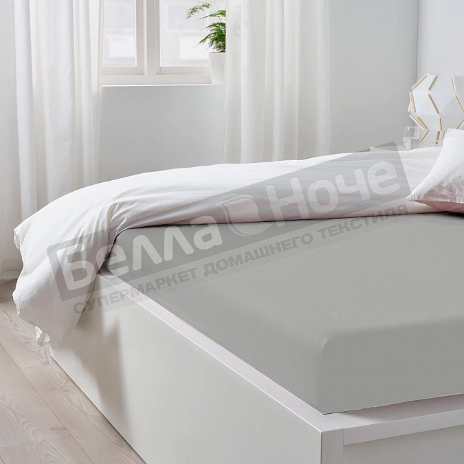 Детальная картинка товара «люксония простынь трикотаж 120*200/20 светло- серый»