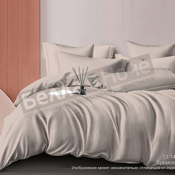 Детальная картинка товара «sove монотоне простынь сатин гл/кр на резинке 180*200/35 13-1405 трх кремовый (250)»