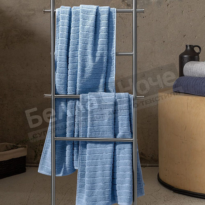 Детальная картинка товара «вн полотенце махр. гл/кр wave 50*90 пудровый голубой»