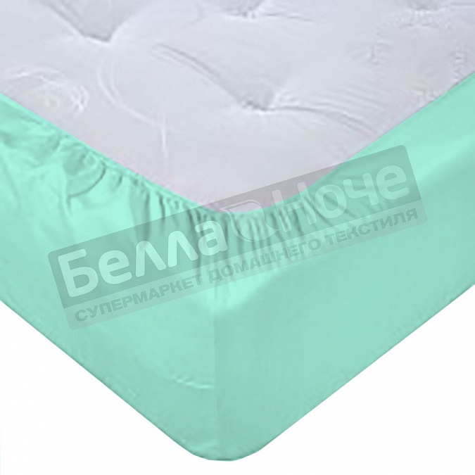 Детальная картинка товара «люксония простынь поплин гл/кр на резинке 180*200/20 ментол»