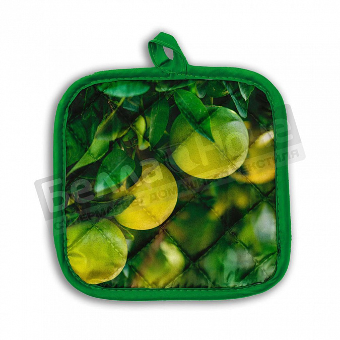 Детальная картинка товара «бояртекс прихватка двунитка 17*17 стеганная яблоневый сад маркировка»