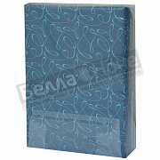 Люксония Простынь трикотаж наб. на резинке  90*200/20 Вензель Синий