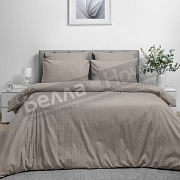 КПБ ВН Страйп-дизайн поплин Евро 8709/11 Coffee cream нав.2-70*70