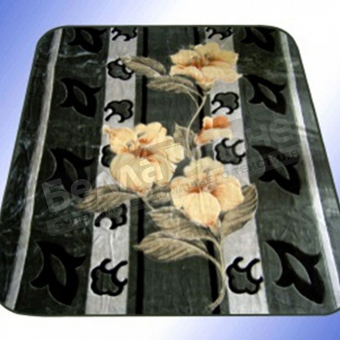 Смун Плед синтетический 200*240 глад. 6024-1 Тыква лилия Зелёный