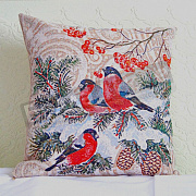 НГ Гобелен Плюс наволочка 38*38 Снегири- 1