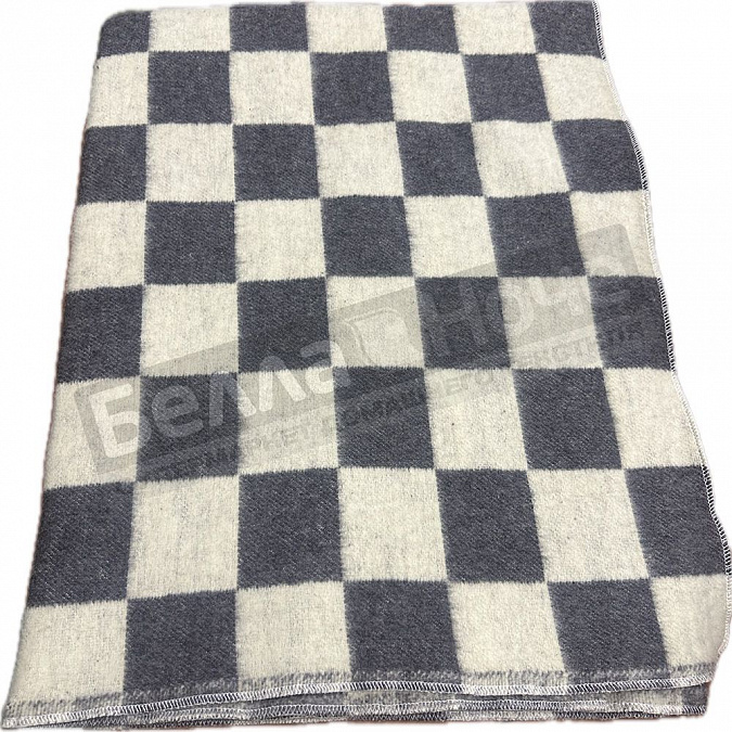 Детальная картинка товара «нтф одеяло п/шер 400гр 140*205 клетка белый / серый»