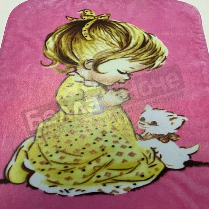 Детальная картинка товара «смун плед синтетический 110*140 глад. 525 девочка и котенок»