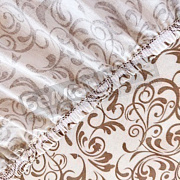 Люксония Простынь трикотаж наб. на резинке 180*200/20 Вензель Молочный