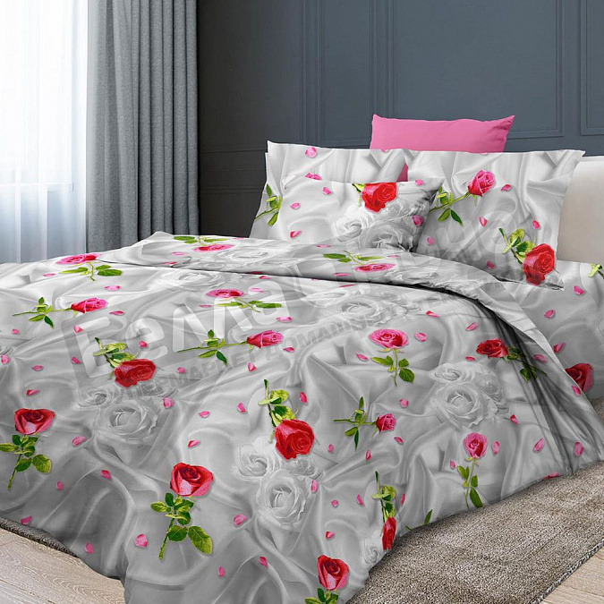 Детальная картинка товара «кпб реноме бязь премиум 1,5сп 6259-3 серебряный будуар»