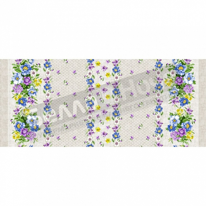 Детальная картинка товара «тг рушник рогожка 50*150 анемоны лён»