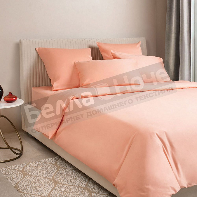 Детальная картинка товара «экотекс моноспейс простыня на резинке сатин 180*200/23 персиковый»