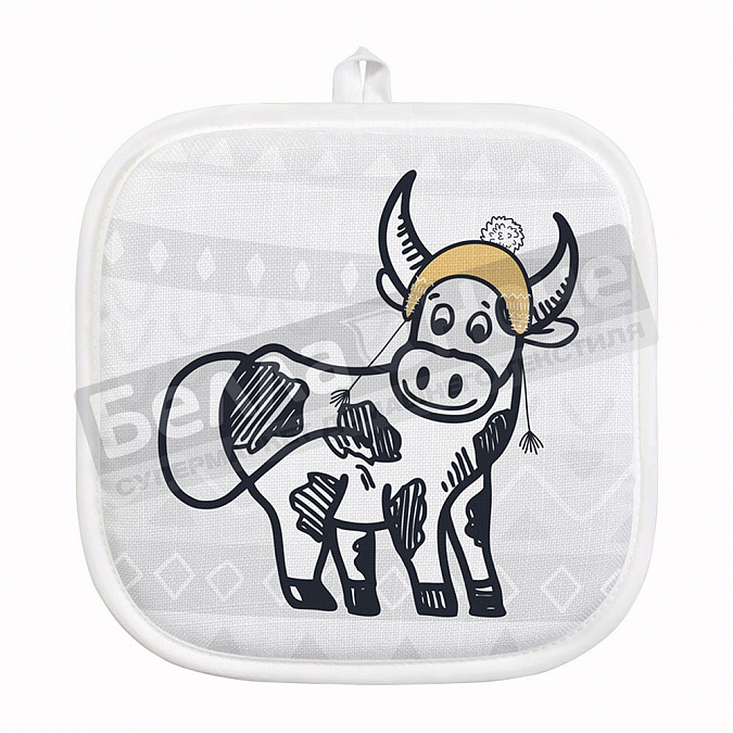 Детальная картинка товара «сд прихватка полиэстер 20*20 коровка»