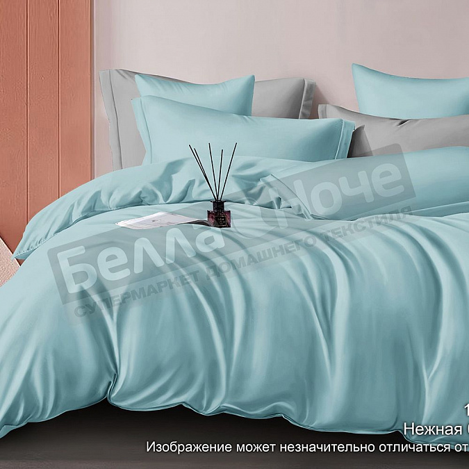 Детальная картинка товара «кпб luxor сатин гл/кр дуэт диз. № 14-4810 нежная бирюза»
