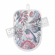 Веросса Варежка- прихватка х/б стеганая 17*25 Птички Серый