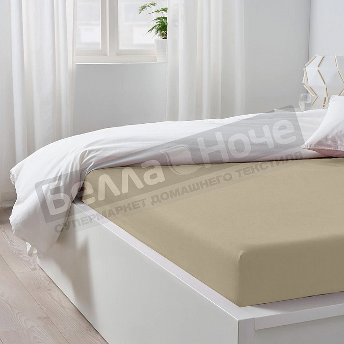 Детальная картинка товара «люксония простынь трикотаж 200*200/20 бежевый»