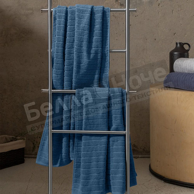 Детальная картинка товара «вн полотенце махр. гл/кр wave 70*140 темно-лазурный»