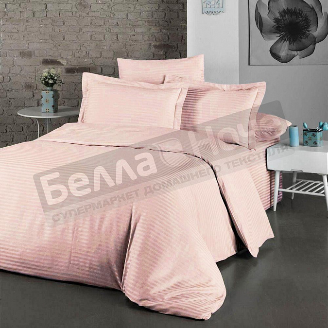 Детальная картинка товара «люксония пододеяльник страйп- сатин 2,0сп. пыльная роза»