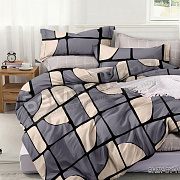 КПБ Люксония поплин 1.5 сп. Клетка серая