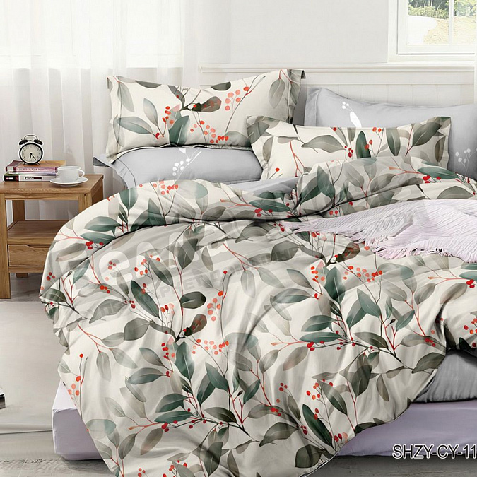 Детальная картинка товара «кпб люксония поплин 1.5 сп. листья»