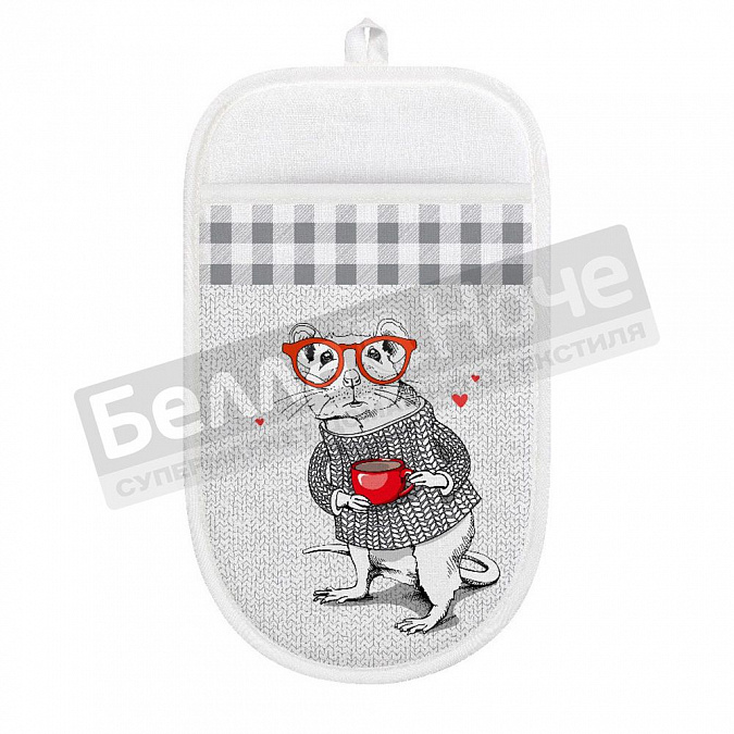 Детальная картинка товара «сд варежка- прихватка ваф 17*25 мышка»