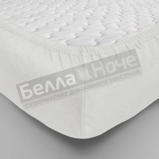 Детальная картинка товара «люксония простынь поплин гл/кр на резинке 180*200/20 белый»