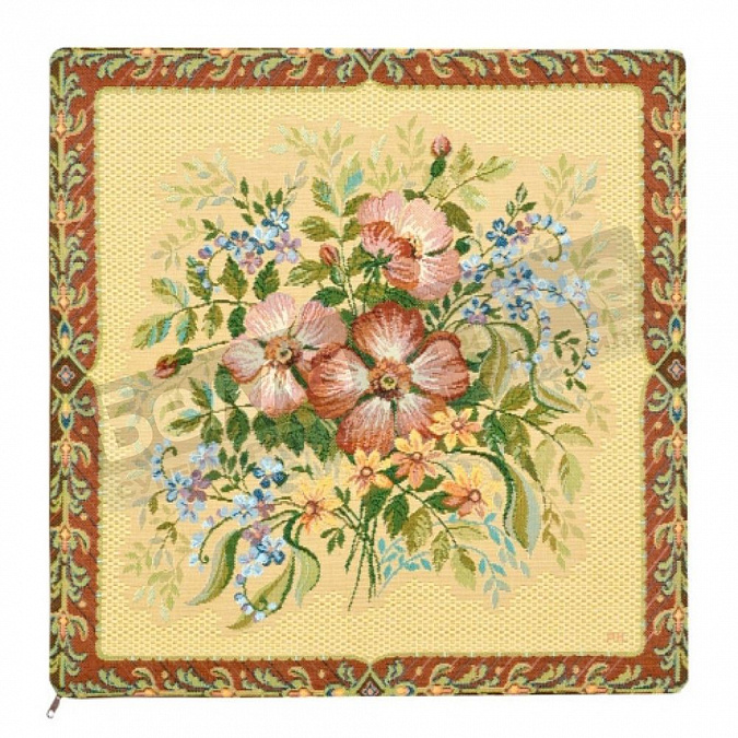 Детальная картинка товара «гобелен плюс наволочка 50*50 букет с шиповником»
