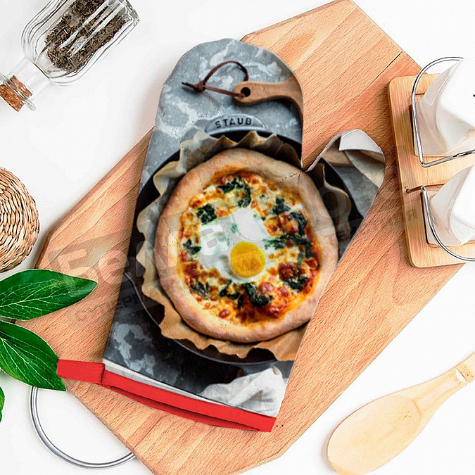 Детальная картинка товара «бояртекс рукавица двунитка 26*18 стеганная время пиццы маркировка»