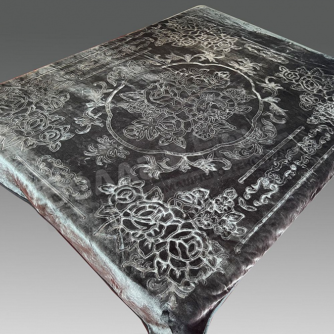 Детальная картинка товара «смун плед синтетический 200*240 стр. однот. 8107-16 розы тёмно- серый»