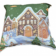 НГ ВН Подушка ПЭСТ/рогожка 40*40 Ш0375 Имбирный городок 74