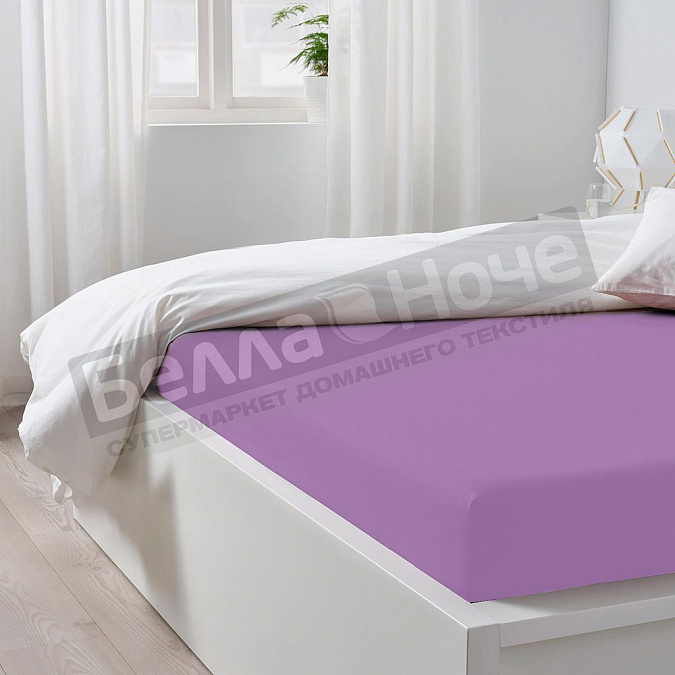 Детальная картинка товара «люксония простынь трикотаж 140*200/20 сиреневый»