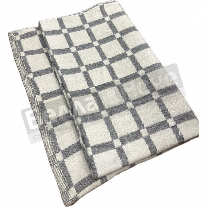 Детальная картинка товара «нтф одеяло детс байковое 420гр 100*140 клетка белый / серый»