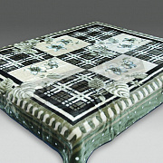 Смун Плед синтетический 200*240 стр. 8026-2 Решётка Зелёный