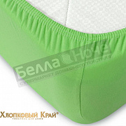 Хлопковый край Простынь трикотаж  90*200/20 Зеленое яблоко