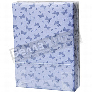 Люксония Простынь трикотаж наб. на резинке 180*200/20 Бабочки Сиреневый