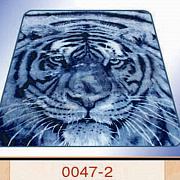 Смун Плед синтетический 200*240 глад. 6047-2 Морда тигра Серый