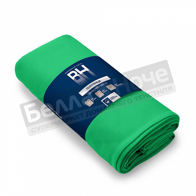 Детальная картинка товара «вн полотенце хамам двунитка, хлопок гл/кр хг22 100*150 хамам ультра-зеленый 70»