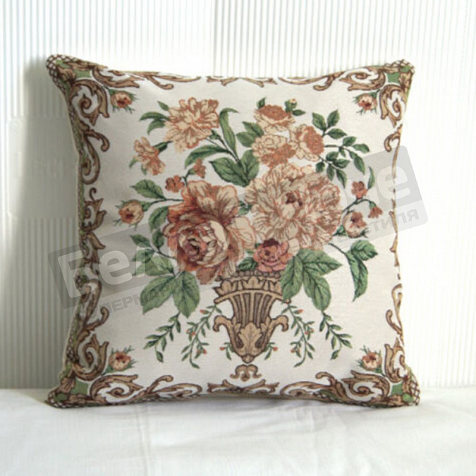 Детальная картинка товара «гобелен плюс наволочка 38*38 вазон светлый»