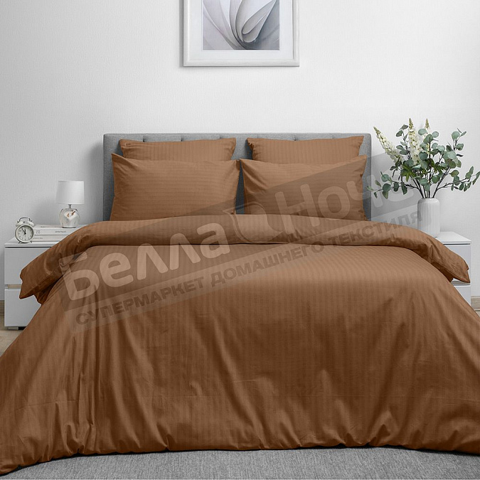 Детальная картинка товара «кпб вн страйп-дизайн поплин 1,5сп. 8709/19 new beige нав.2-70*70»