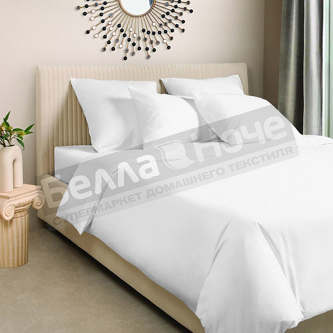 Детальная картинка товара «экотекс моноспейс простыня на резинке сатин 180*200/23 белый»