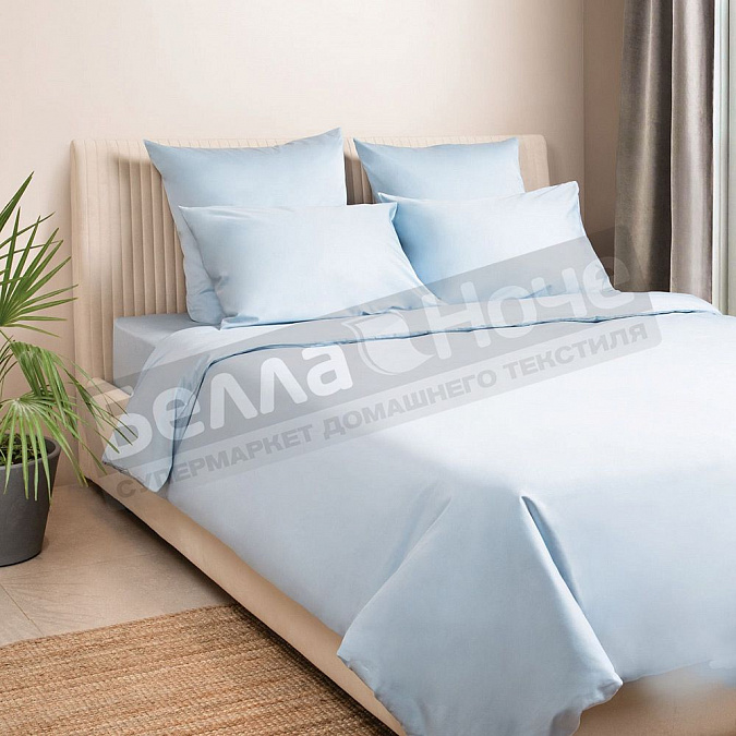 Детальная картинка товара «экотекс моноспейс простыня на резинке сатин 180*200/23 голубой»