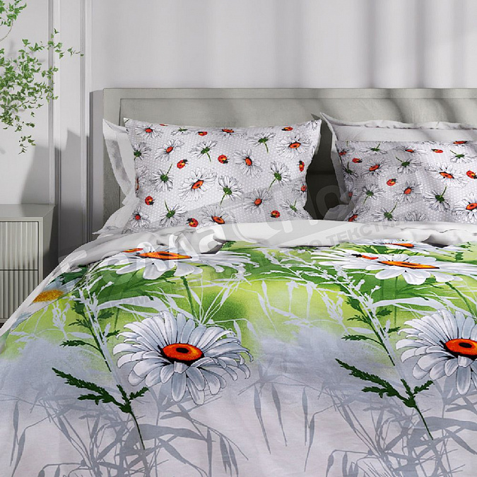 Детальная картинка товара «кпб delight бязь евро  3753/1 божьи коровки»